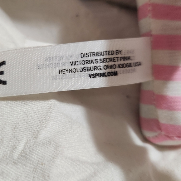 EUC Victoria's Secret PINK Love Pink Dog Plush Pink White Stripped Collectible - Picture 8 of 11